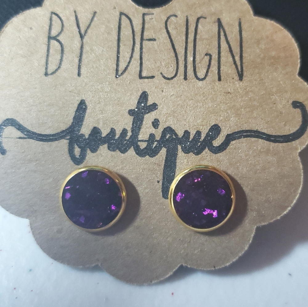Purple Stud Earrings